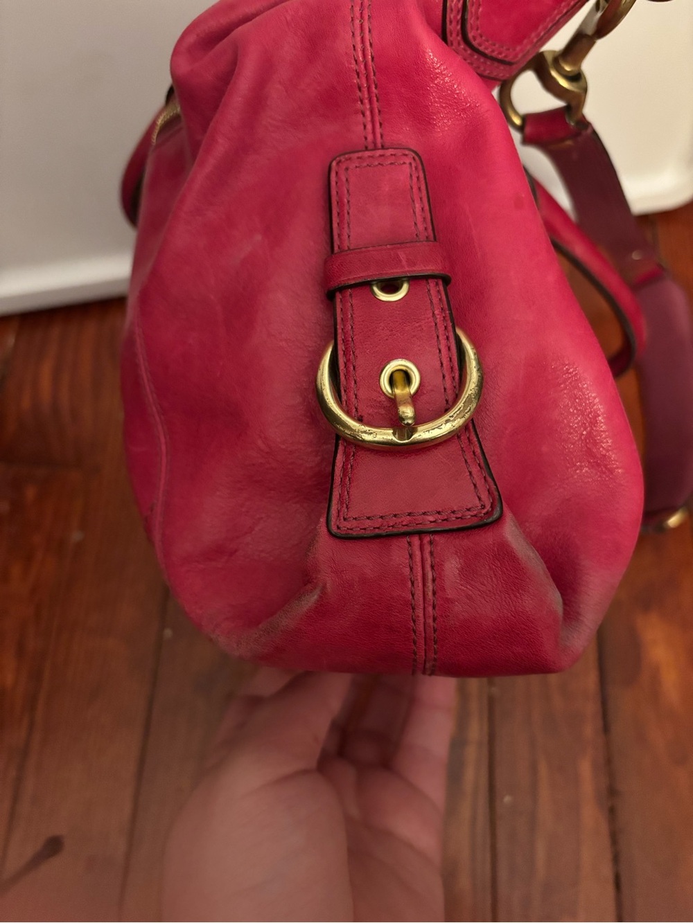 Coach Madison Leather Pink Tote Bag with Brass Hardware - Picture 7 of 10